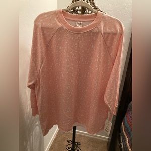 Secret Treasures- Sleepwear Pink w/white Sweater top- Women Size Medium (8-10)